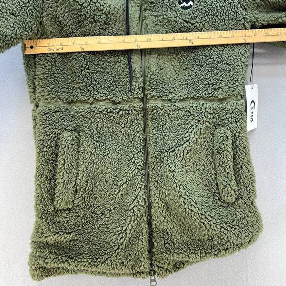 NWT Zyia Active Women's Long Hooded Teddy Jacket Lined Size Small Olive - Picture 2 of 13